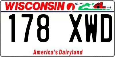 WI license plate 178XWD