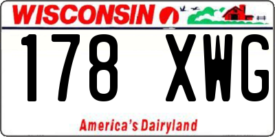 WI license plate 178XWG