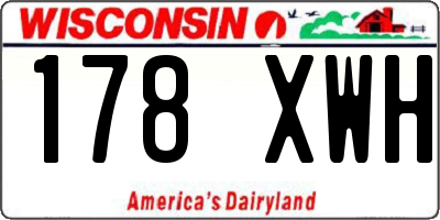 WI license plate 178XWH
