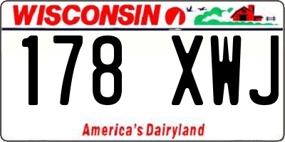 WI license plate 178XWJ