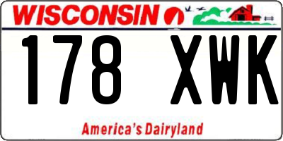 WI license plate 178XWK