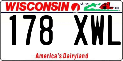 WI license plate 178XWL