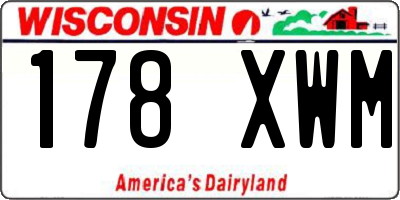 WI license plate 178XWM