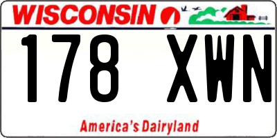 WI license plate 178XWN