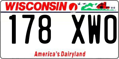 WI license plate 178XWO