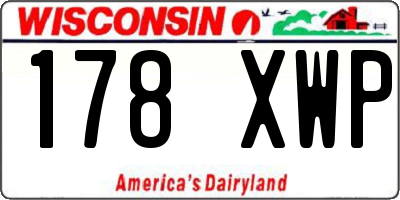 WI license plate 178XWP