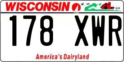 WI license plate 178XWR