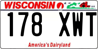 WI license plate 178XWT