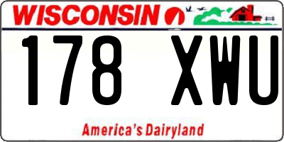 WI license plate 178XWU