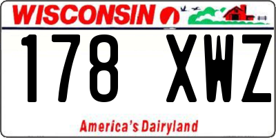 WI license plate 178XWZ
