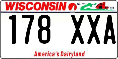 WI license plate 178XXA