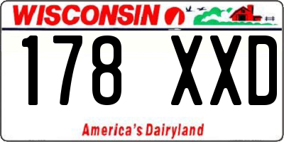 WI license plate 178XXD