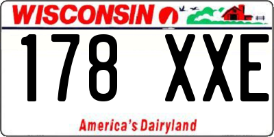 WI license plate 178XXE