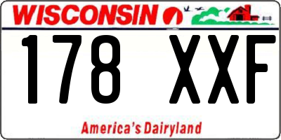 WI license plate 178XXF
