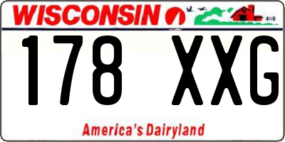 WI license plate 178XXG