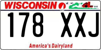 WI license plate 178XXJ