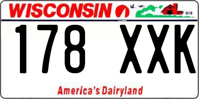 WI license plate 178XXK