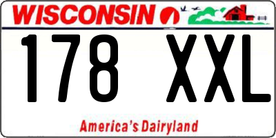 WI license plate 178XXL