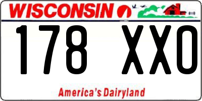 WI license plate 178XXO