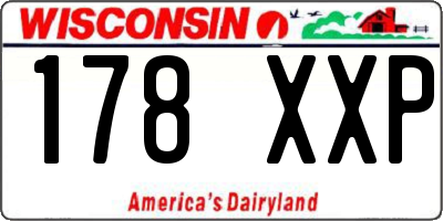 WI license plate 178XXP