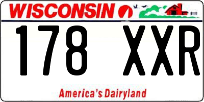 WI license plate 178XXR