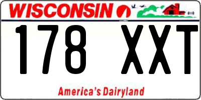 WI license plate 178XXT