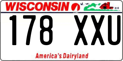 WI license plate 178XXU