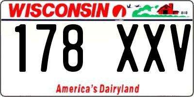 WI license plate 178XXV