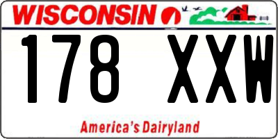 WI license plate 178XXW