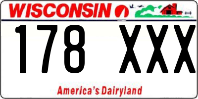 WI license plate 178XXX