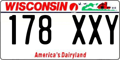 WI license plate 178XXY