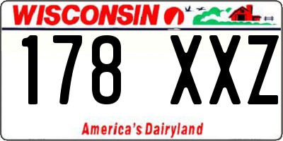 WI license plate 178XXZ