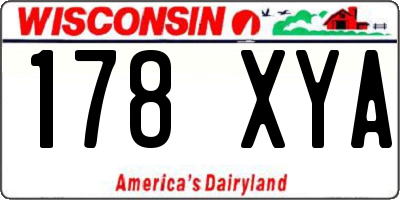 WI license plate 178XYA