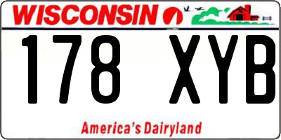 WI license plate 178XYB