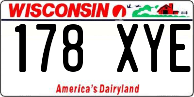 WI license plate 178XYE