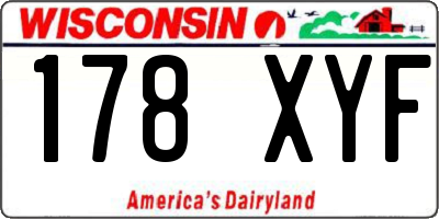 WI license plate 178XYF
