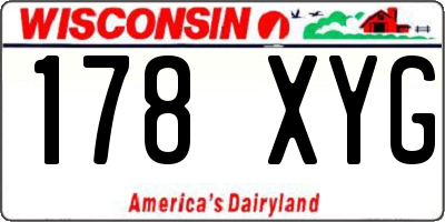WI license plate 178XYG
