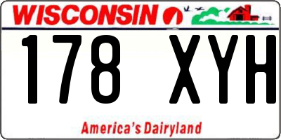 WI license plate 178XYH