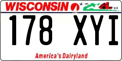 WI license plate 178XYI