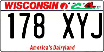 WI license plate 178XYJ