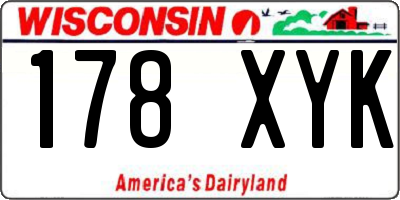 WI license plate 178XYK