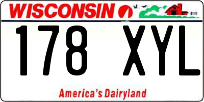 WI license plate 178XYL