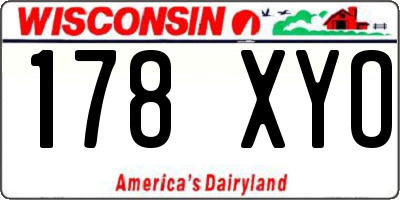 WI license plate 178XYO