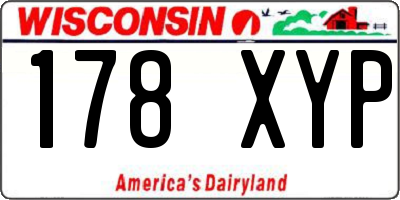 WI license plate 178XYP