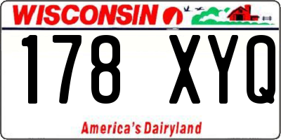 WI license plate 178XYQ