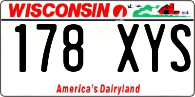 WI license plate 178XYS