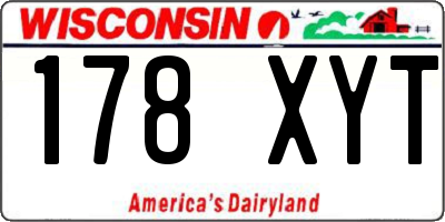 WI license plate 178XYT
