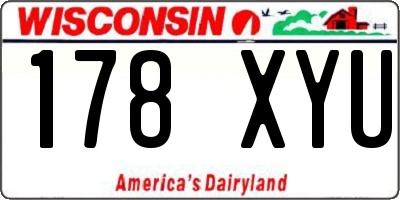 WI license plate 178XYU