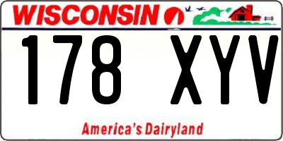 WI license plate 178XYV