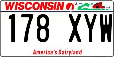 WI license plate 178XYW